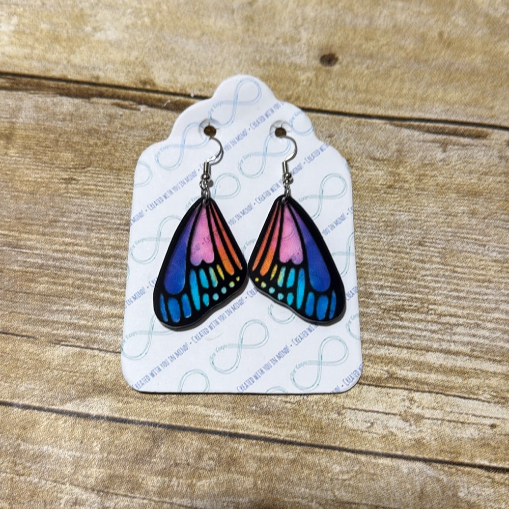Colorful Butterfly Wing Earrings